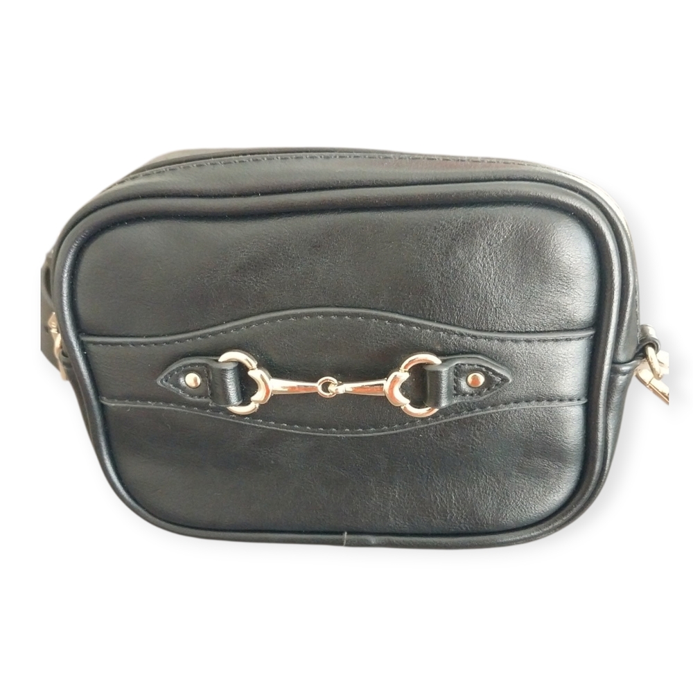 Steve Madden Black Belt Bag Crossbody Waist Bag Gold Hardware Trendy